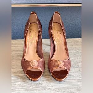 J.Renee Brown Peep Toe Heels